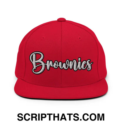 Brownies Script Snapback Hat Red