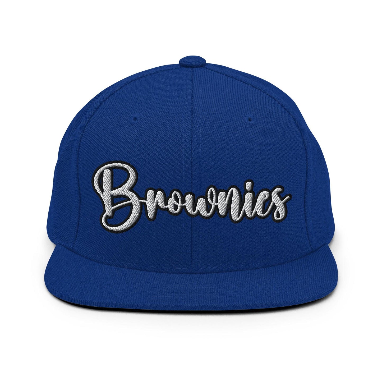 Brownies Script Snapback Hat Royal Blue