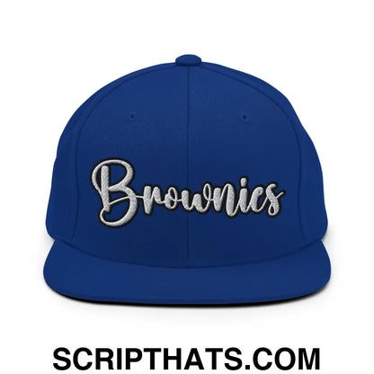 Brownies Script Snapback Hat Royal Blue