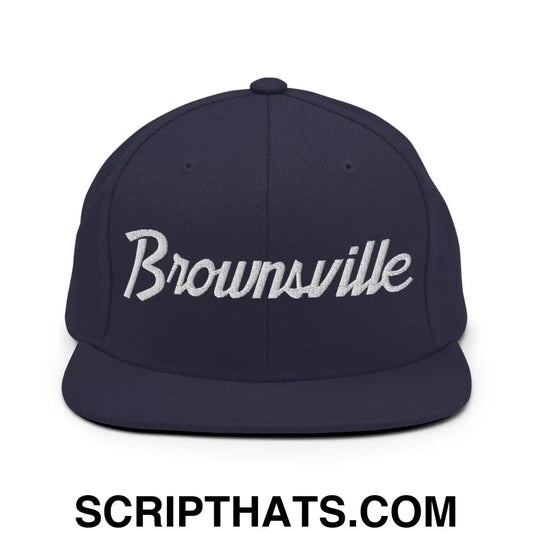 Brownsville Script Snapback Hat Navy