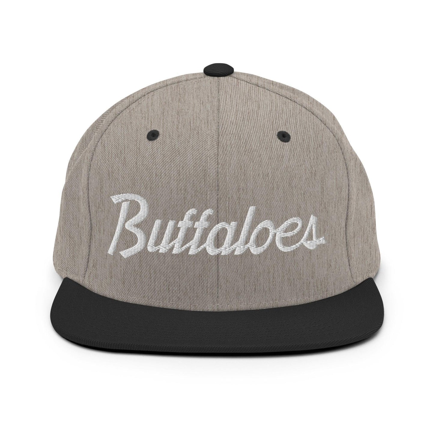 Buffaloes School Mascot Script Snapback Hat Heather Black