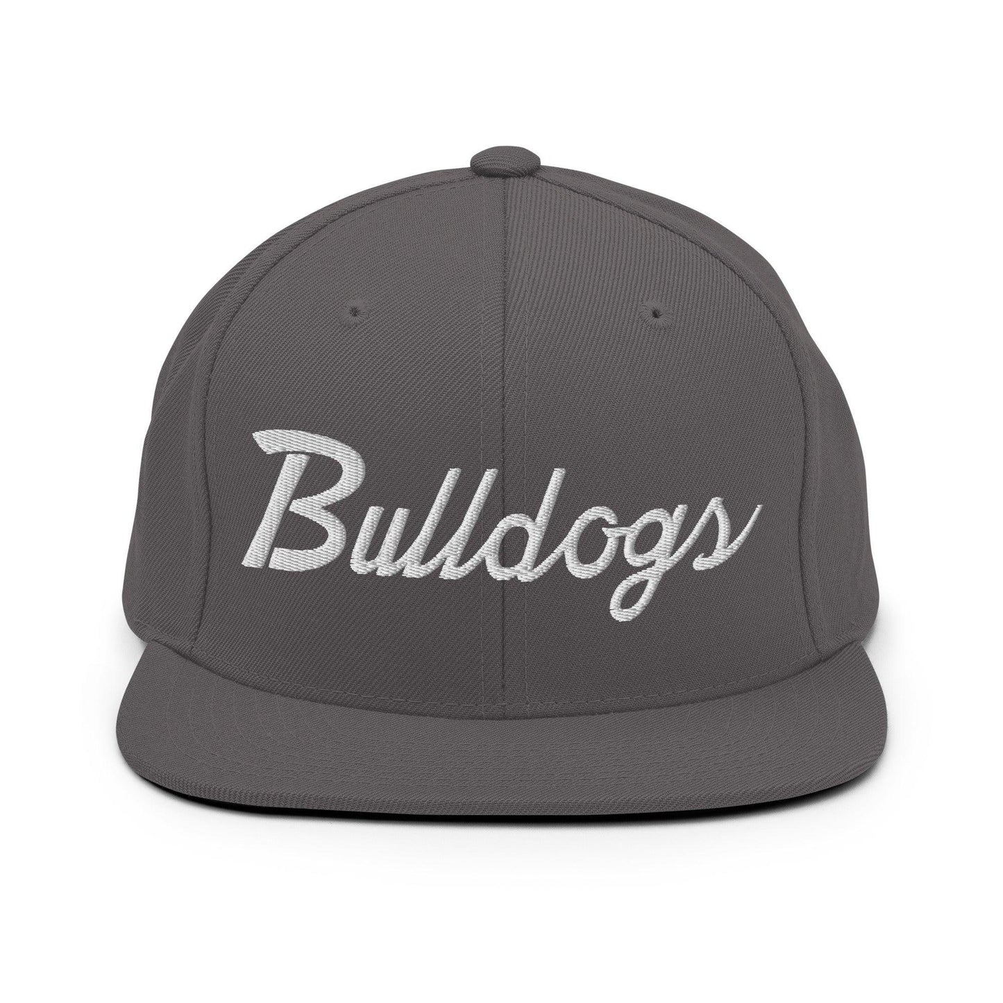 Bulldogs School Mascot Script Snapback Hat Dark Grey