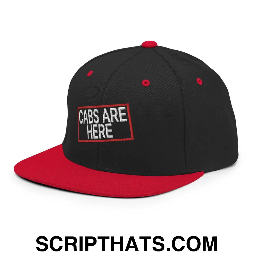 Cabs Are Here Bill Brim Snapback Hat Black Red