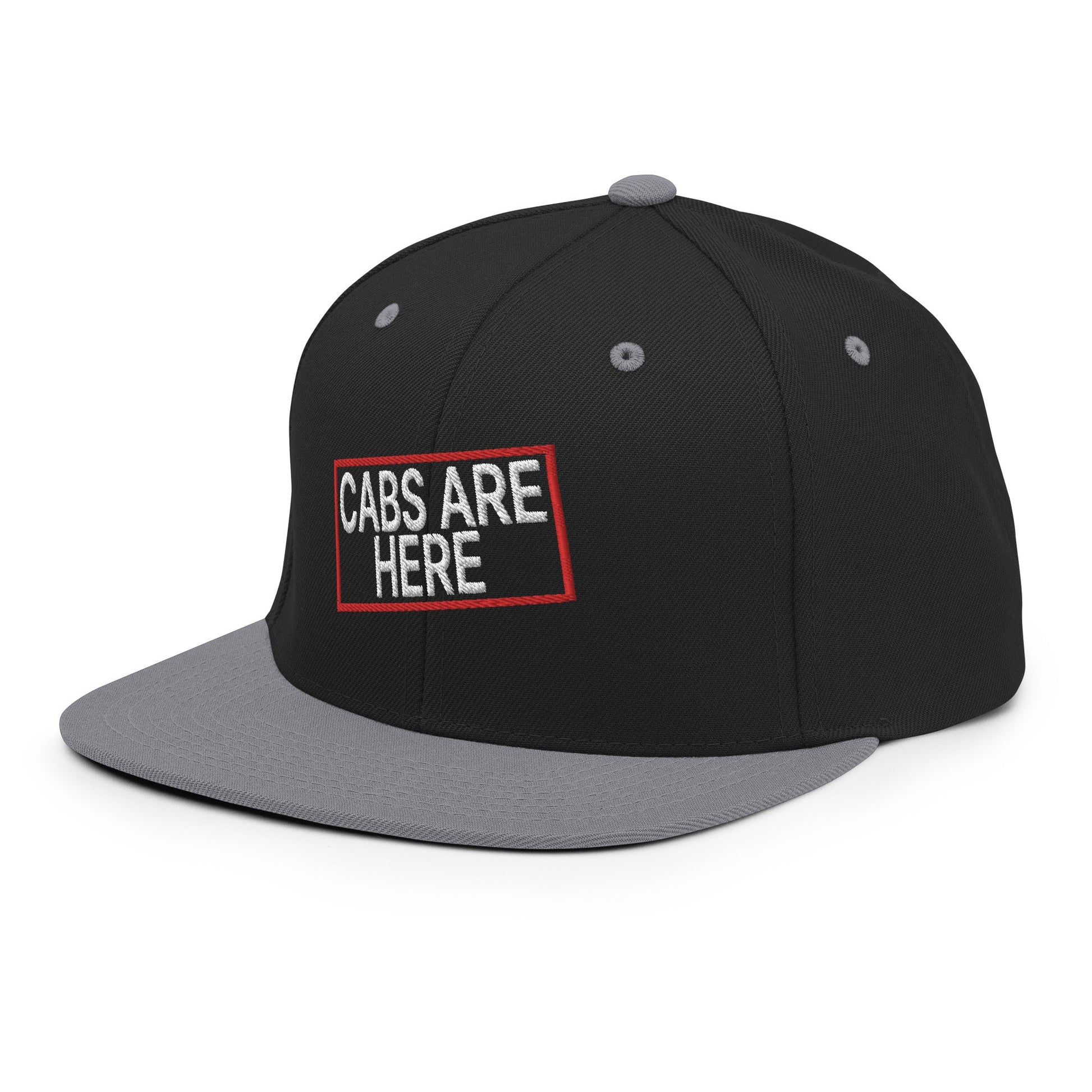 Cabs Are Here Bill Brim Snapback Hat Black Silver