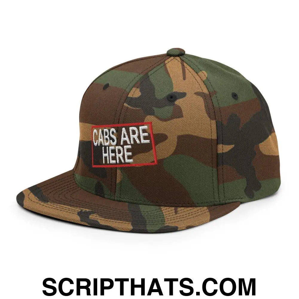 Cabs Are Here Bill Brim Snapback Hat Green Camo