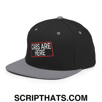 Cabs Are Here Bill Brim Snapback Hat Black Silver