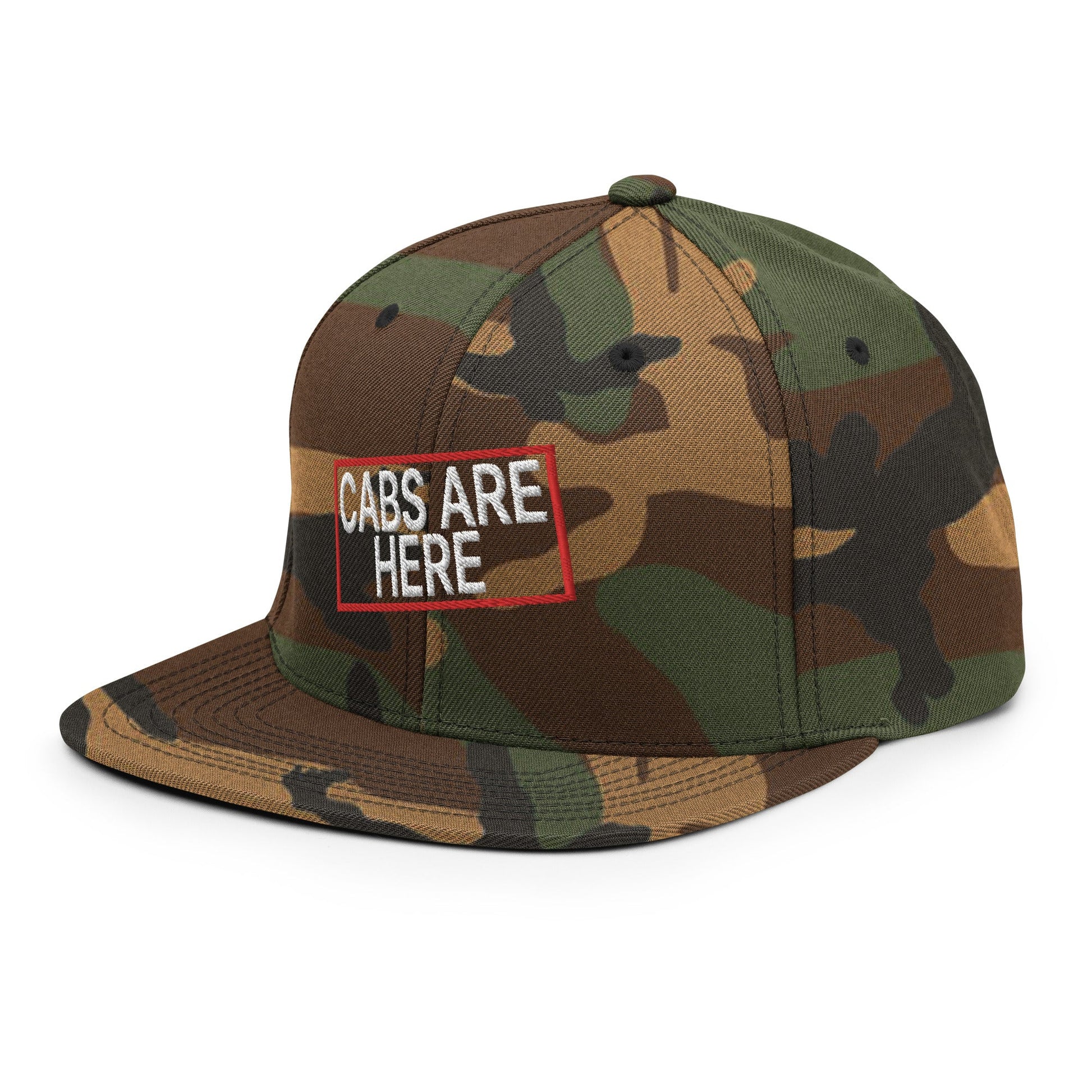 Cabs Are Here Bill Brim Snapback Hat Green Camo