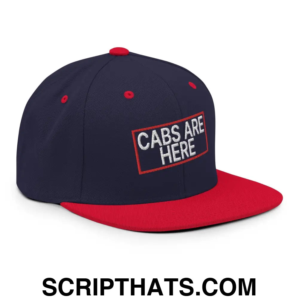 Cabs Are Here Bill Brim Snapback Hat Navy Red