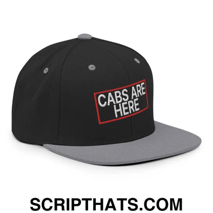 Cabs Are Here Bill Brim Snapback Hat Black Silver