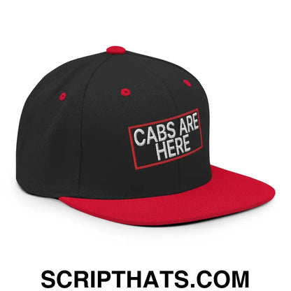 Cabs Are Here Bill Brim Snapback Hat Black Red