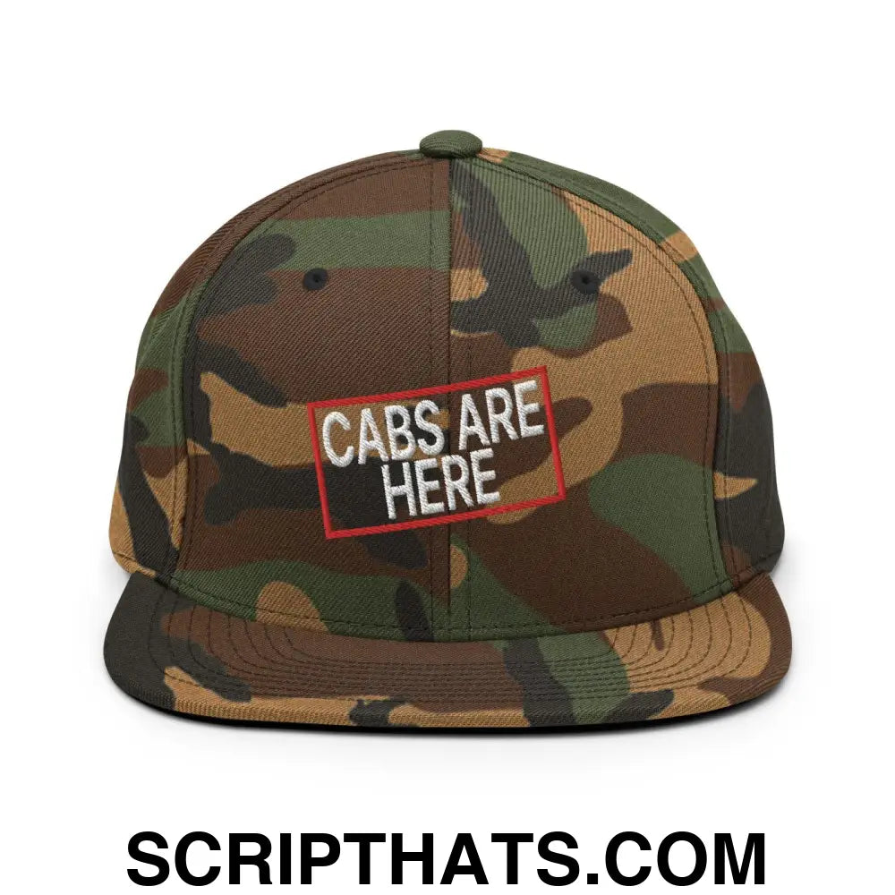 Cabs Are Here Bill Brim Snapback Hat Green Camo