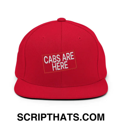 Cabs Are Here Bill Brim Snapback Hat Red