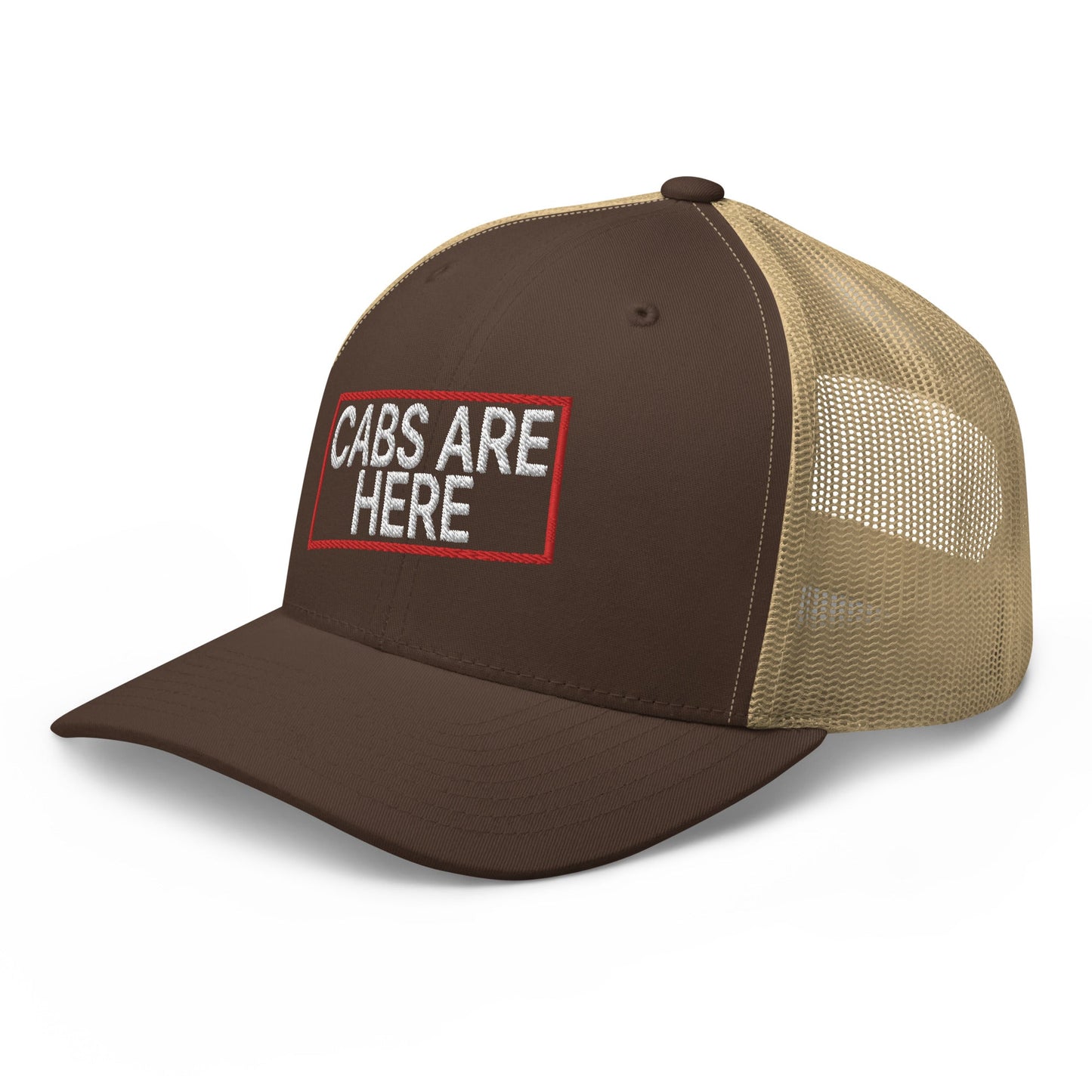 Cabs Are Here Retro Trucker Hat Brown Khaki