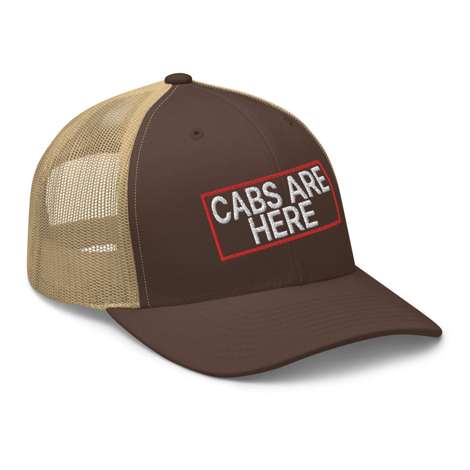 Cabs Are Here Retro Trucker Hat Brown Khaki