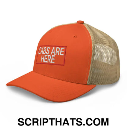 Cabs Are Here Retro Trucker Hat Rustic Orange Khaki