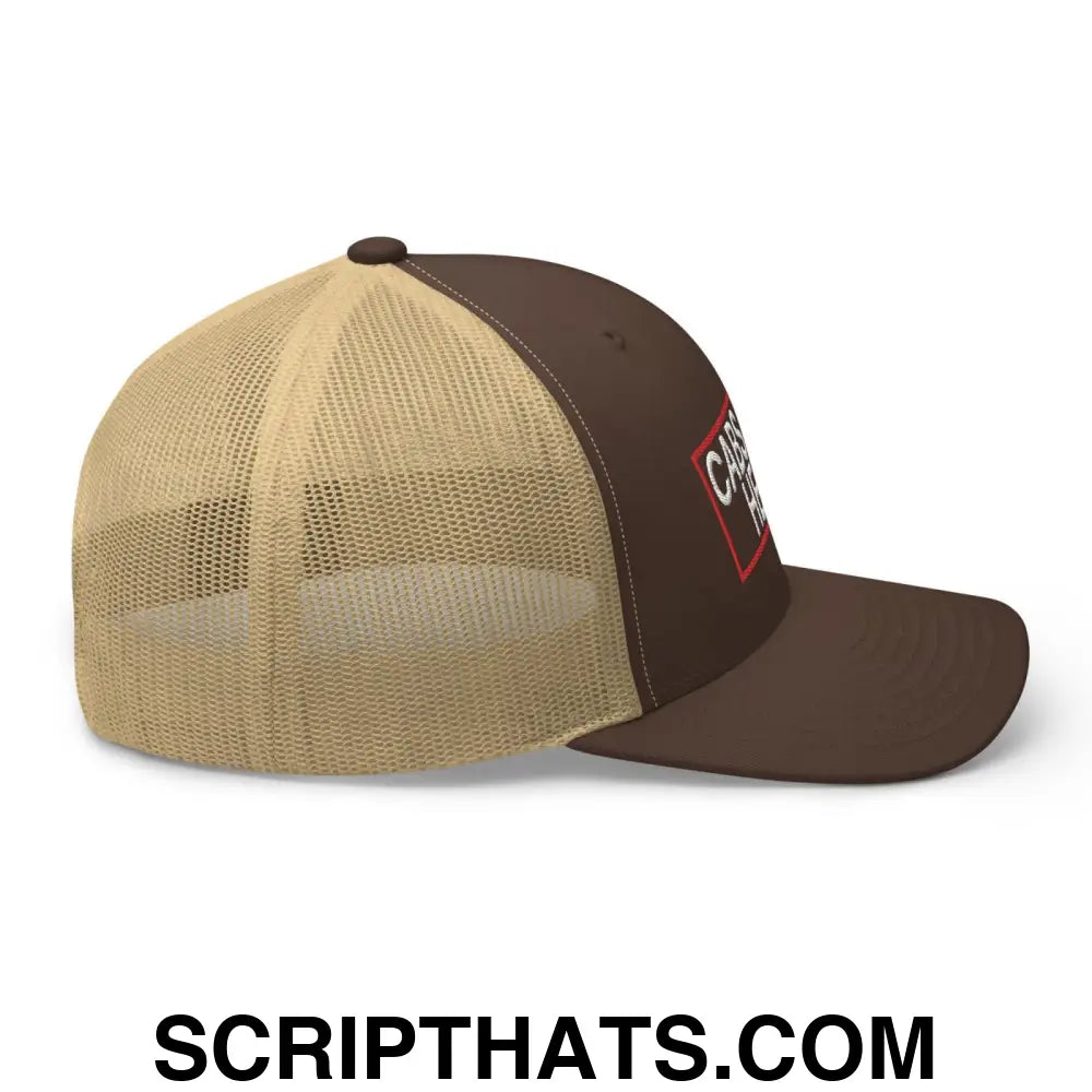 Cabs Are Here Retro Trucker Hat Brown Khaki