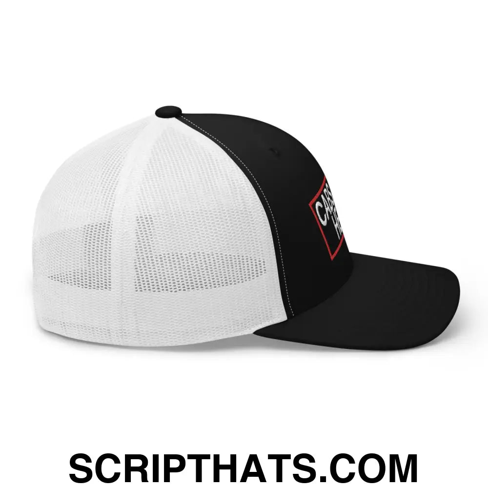 Cabs Are Here Retro Trucker Hat Black White