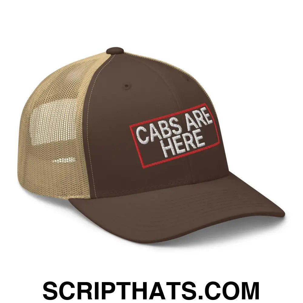 Cabs Are Here Retro Trucker Hat Brown Khaki