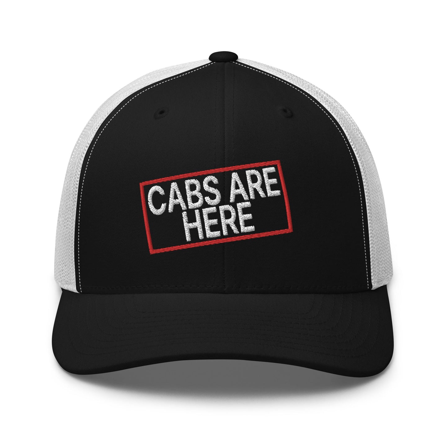 Cabs Are Here Retro Trucker Hat Black White