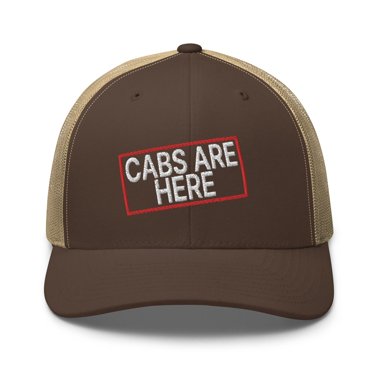 Cabs Are Here Retro Trucker Hat Brown Khaki