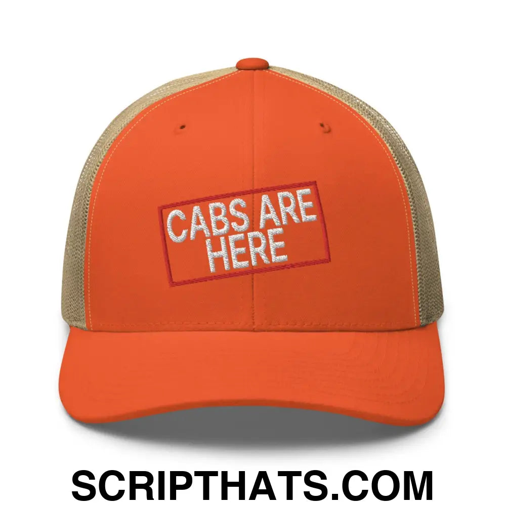 Cabs Are Here Retro Trucker Hat Rustic Orange Khaki