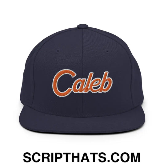 Caleb Chicago Football Script Snapback Hat Navy