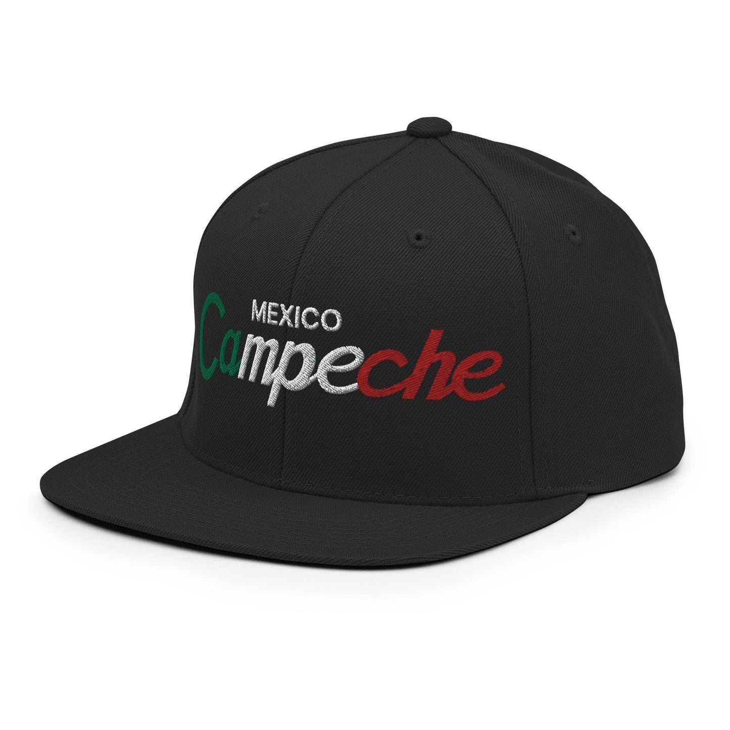 Campeche Mexico Vintage Sports Script Snapback Hat Black