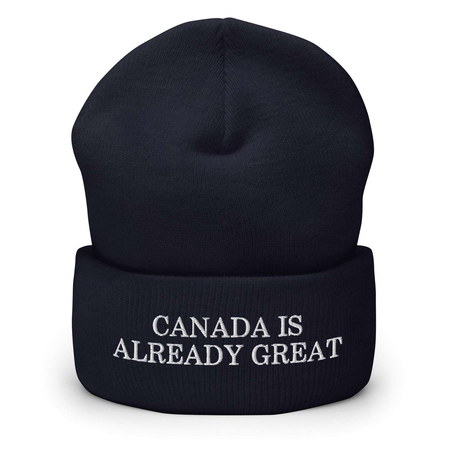 Canada is Already Great Embroidered Knit Cuffed Beanie Navy