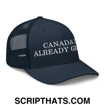 Canada is Already Great Embroidered Mesh Trucker Hat Navy