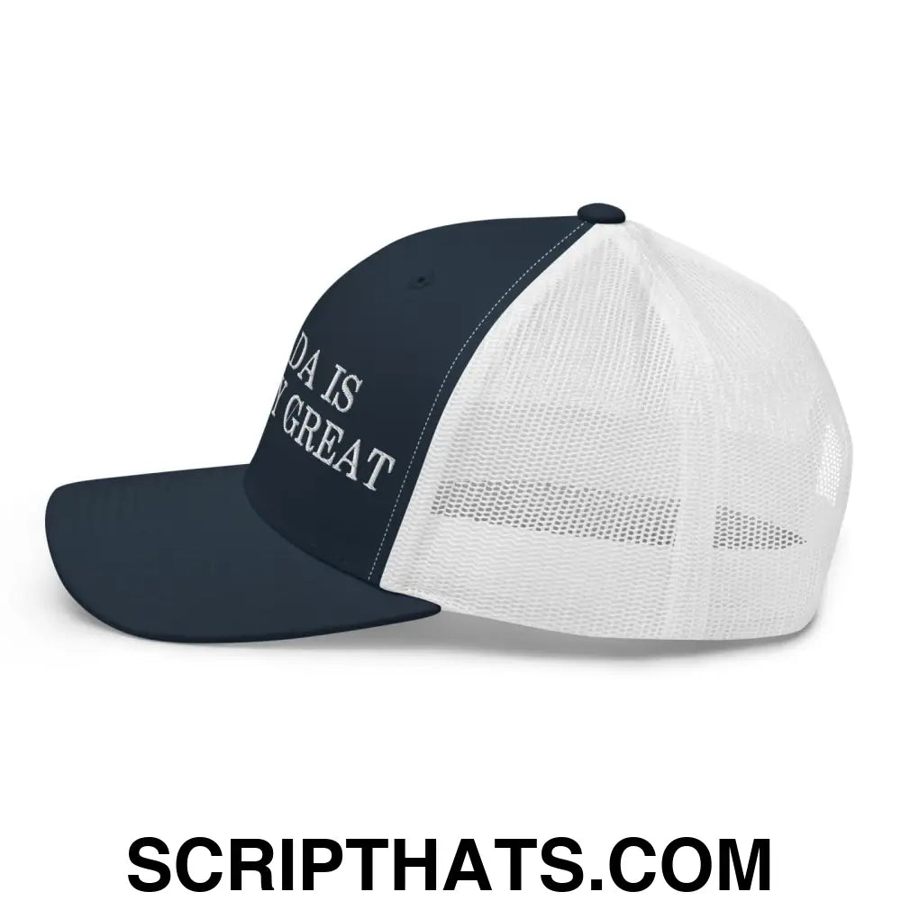 Canada is Already Great Embroidered Mesh Trucker Hat Navy White