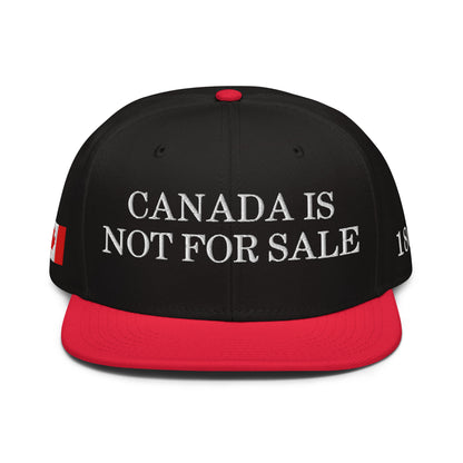 Canada is not for Sale 1867 Flag Embroidered Flat Brim Bill Snapback Hat Red Black Black