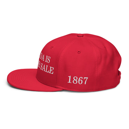 Canada is not for Sale 1867 Flag Embroidered Flat Brim Bill Snapback Hat Red