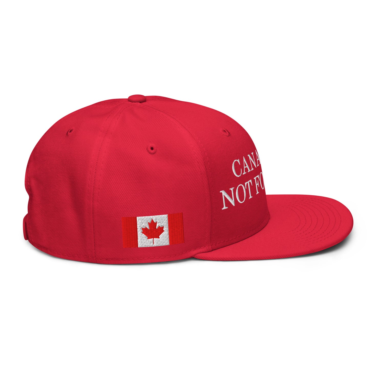 Canada is not for Sale 1867 Flag Embroidered Flat Brim Bill Snapback Hat Red