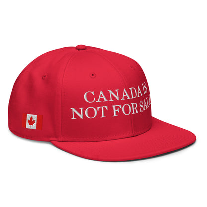 Canada is not for Sale 1867 Flag Embroidered Flat Brim Bill Snapback Hat Red