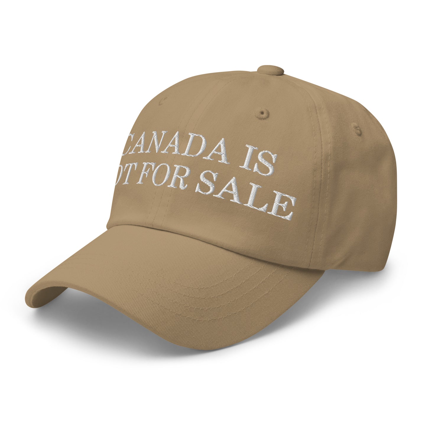 Canada is not for Sale Embroidered Dad Hat Khaki