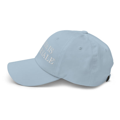 Canada is not for Sale Embroidered Dad Hat Light Blue