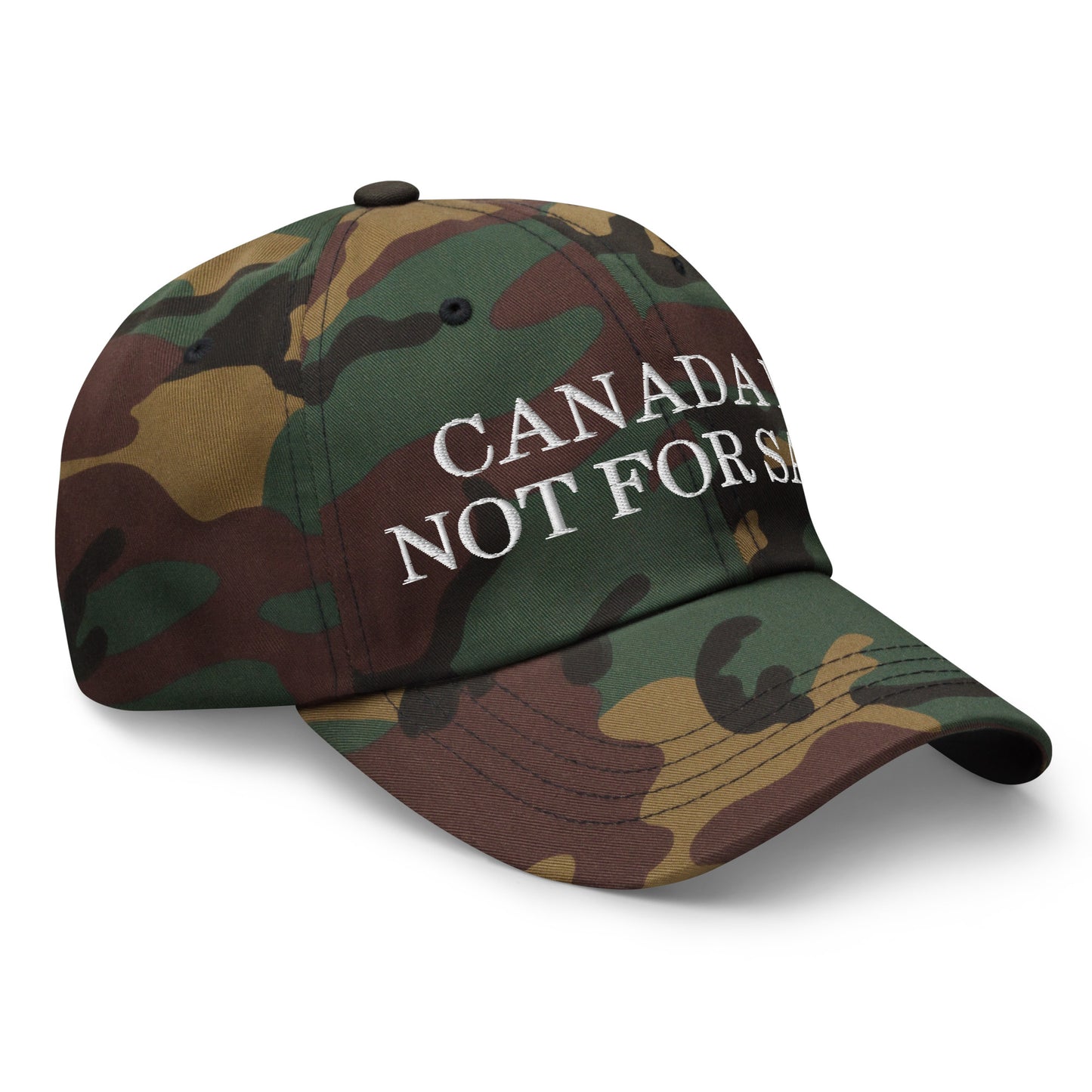 Canada is not for Sale Embroidered Dad Hat Green Camo