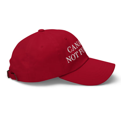 Canada is not for Sale Embroidered Dad Hat Cranberry