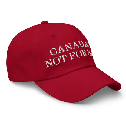 Canada is not for Sale Embroidered Dad Hat Cranberry