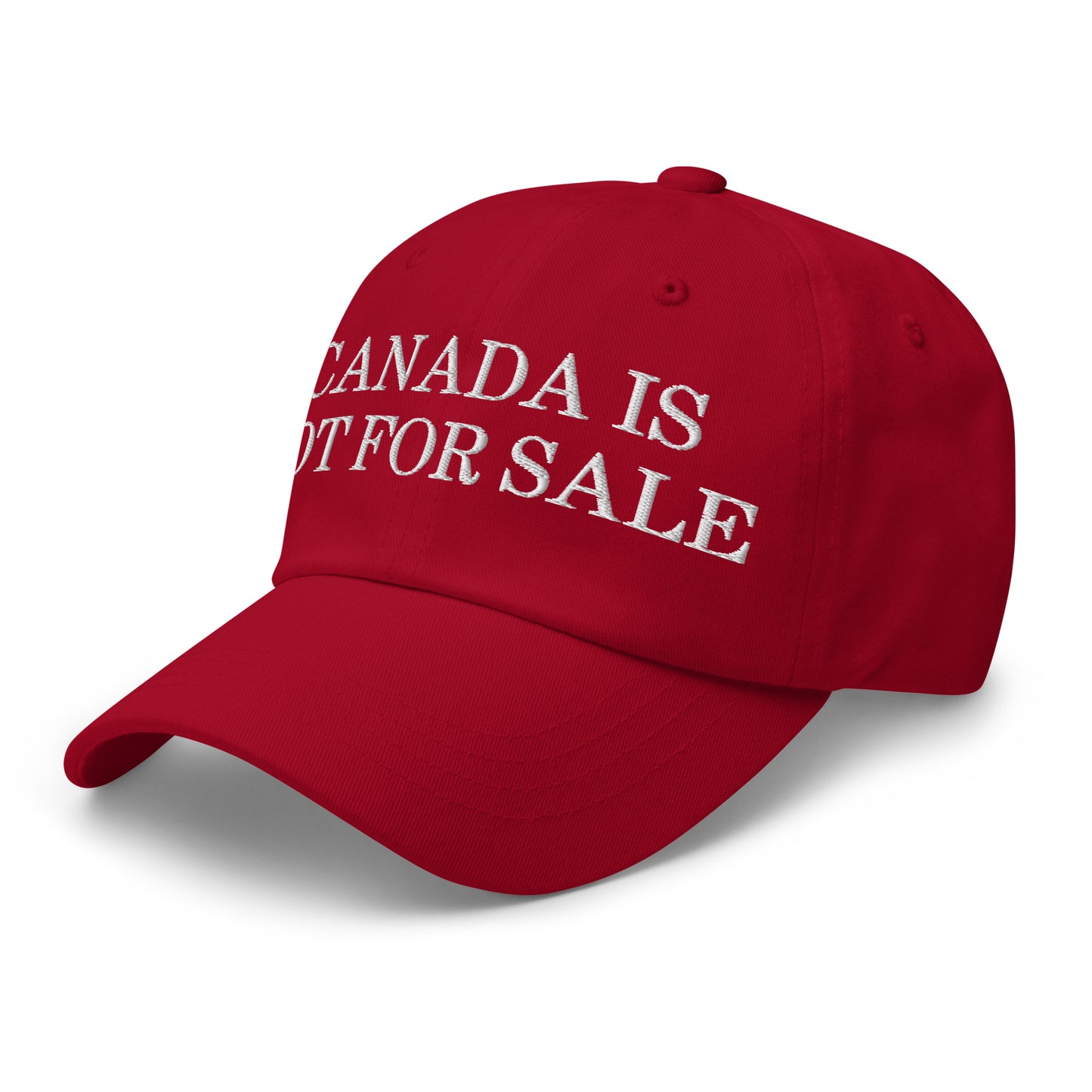 Canada is not for Sale Embroidered Dad Hat Cranberry