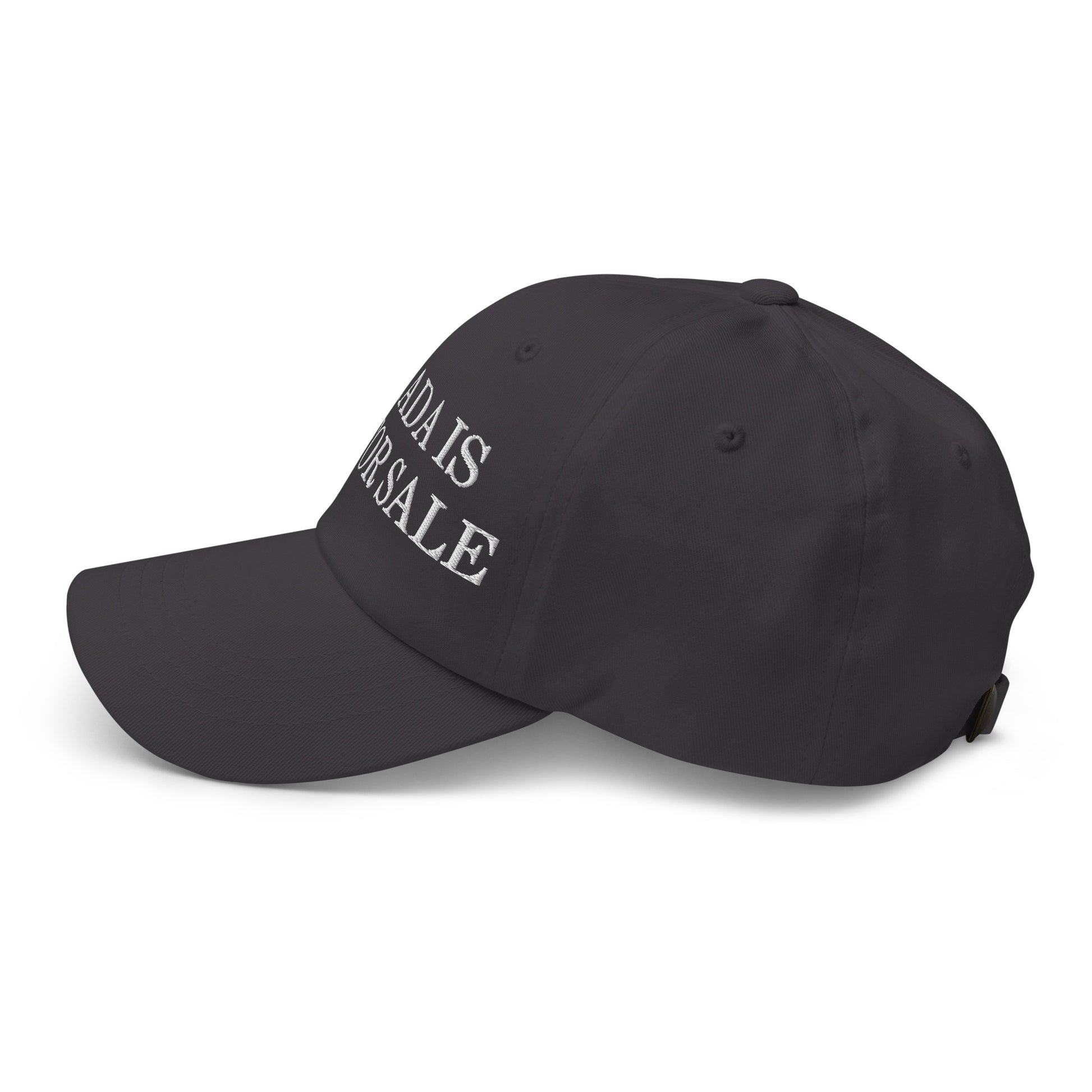 Canada is not for Sale Embroidered Dad Hat Dark Grey