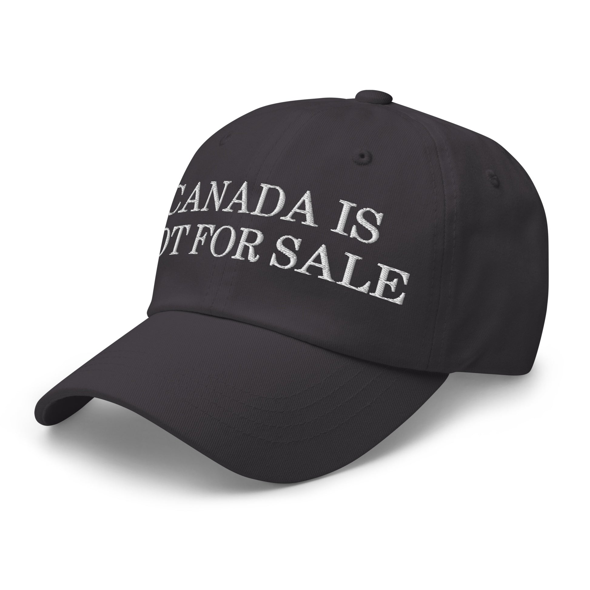 Canada is not for Sale Embroidered Dad Hat Dark Grey