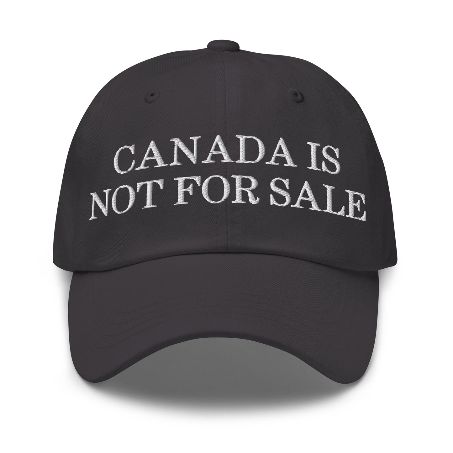 Canada is not for Sale Embroidered Dad Hat Dark Grey