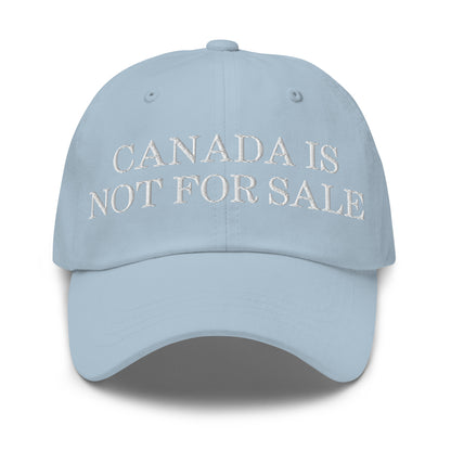 Canada is not for Sale Embroidered Dad Hat Light Blue