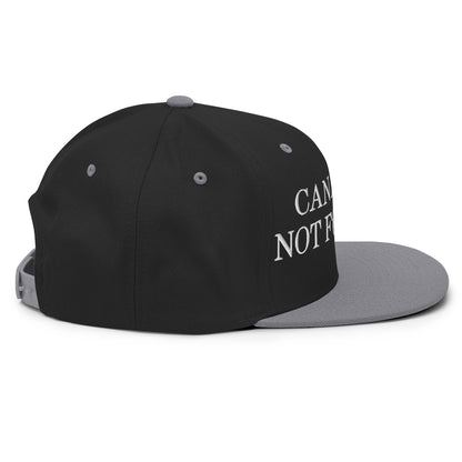 Canada is not for Sale Embroidered Flat Bill Brim Snapback Hat Black Silver