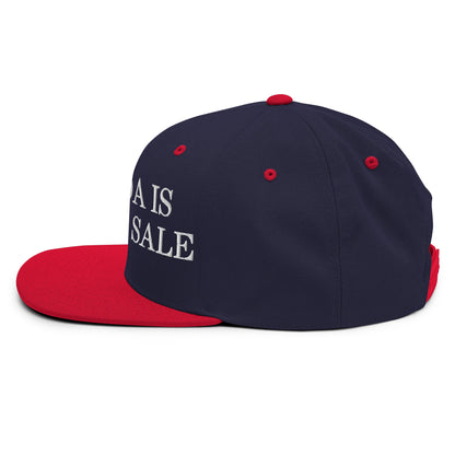 Canada is not for Sale Embroidered Flat Bill Brim Snapback Hat Navy Red