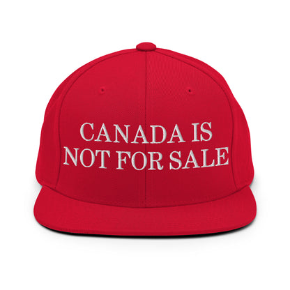 Canada is not for Sale Embroidered Flat Bill Brim Snapback Hat Red