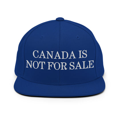 Canada is not for Sale Embroidered Flat Bill Brim Snapback Hat Royal Blue