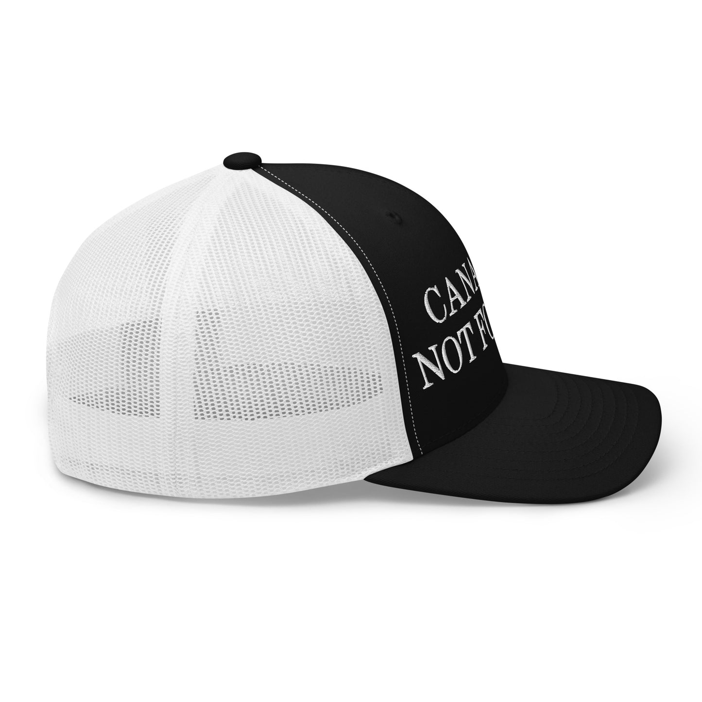 Canada is not for Sale Embroidered Mesh Trucker Hat Black White