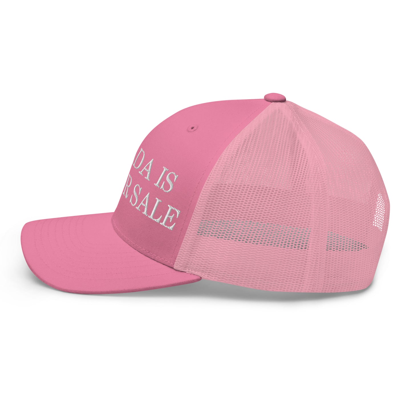 Canada is not for Sale Embroidered Mesh Trucker Hat Pink